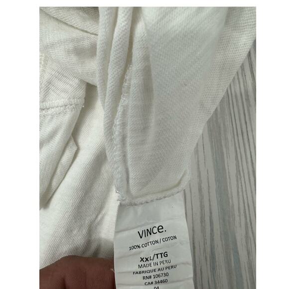 Vince Men Long Sleeve Henley 3 Button 100% Cotton White‎ Shirt Size XXL - Picture 3 of 4